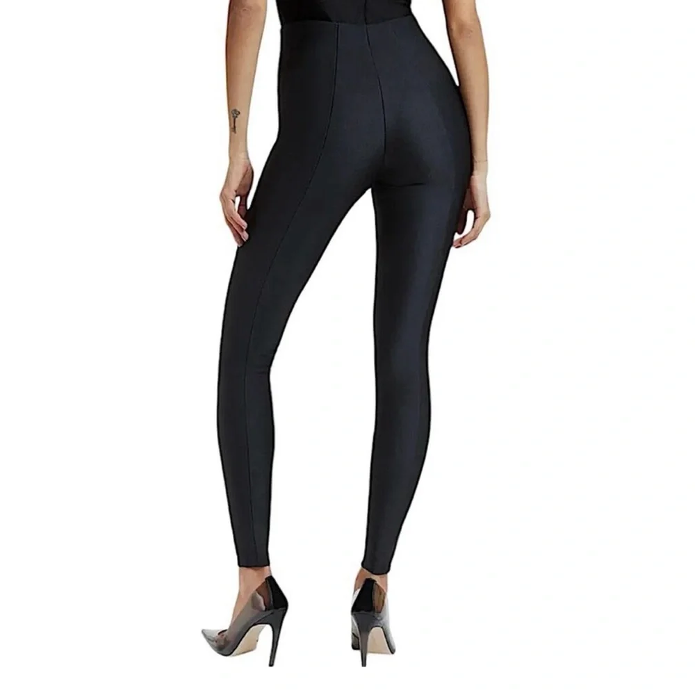 Good American The High Shine Black Leggings Skinny Cocktail Party - Picture 9 of 11